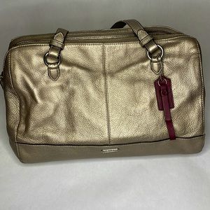 Coach Metallic Leather Satchel